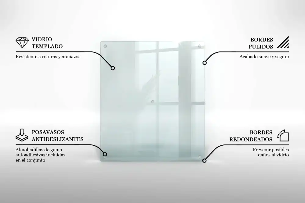 Transparentní obdélníkový kryt na varnou desku