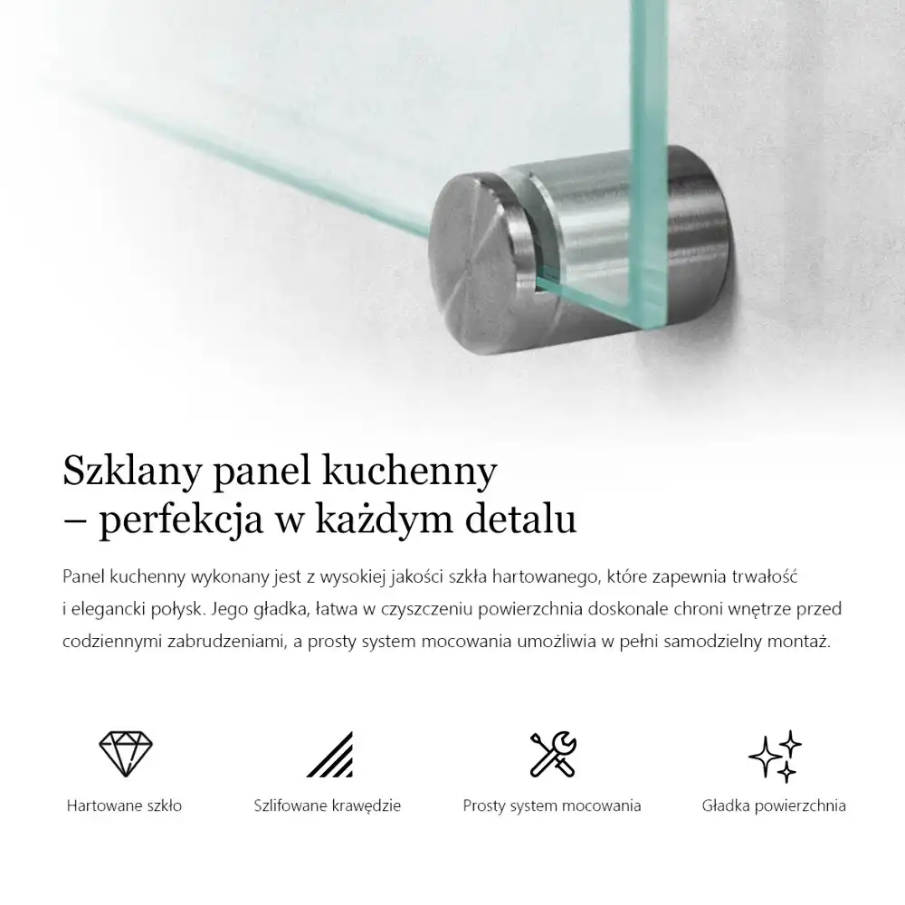 Transparentní kuchyňský panel