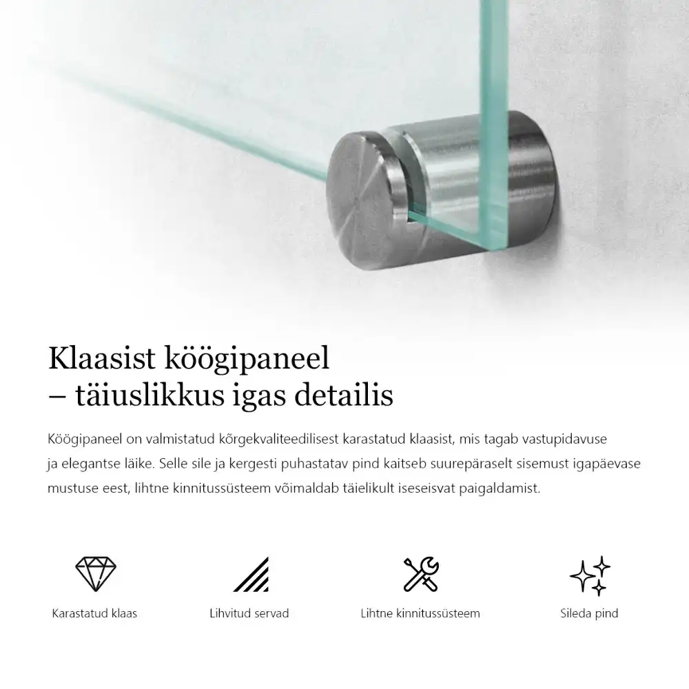 Transparentní kuchyňský panel