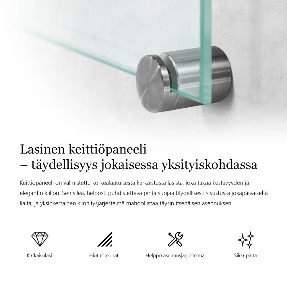 Transparentní kuchyňský panel
