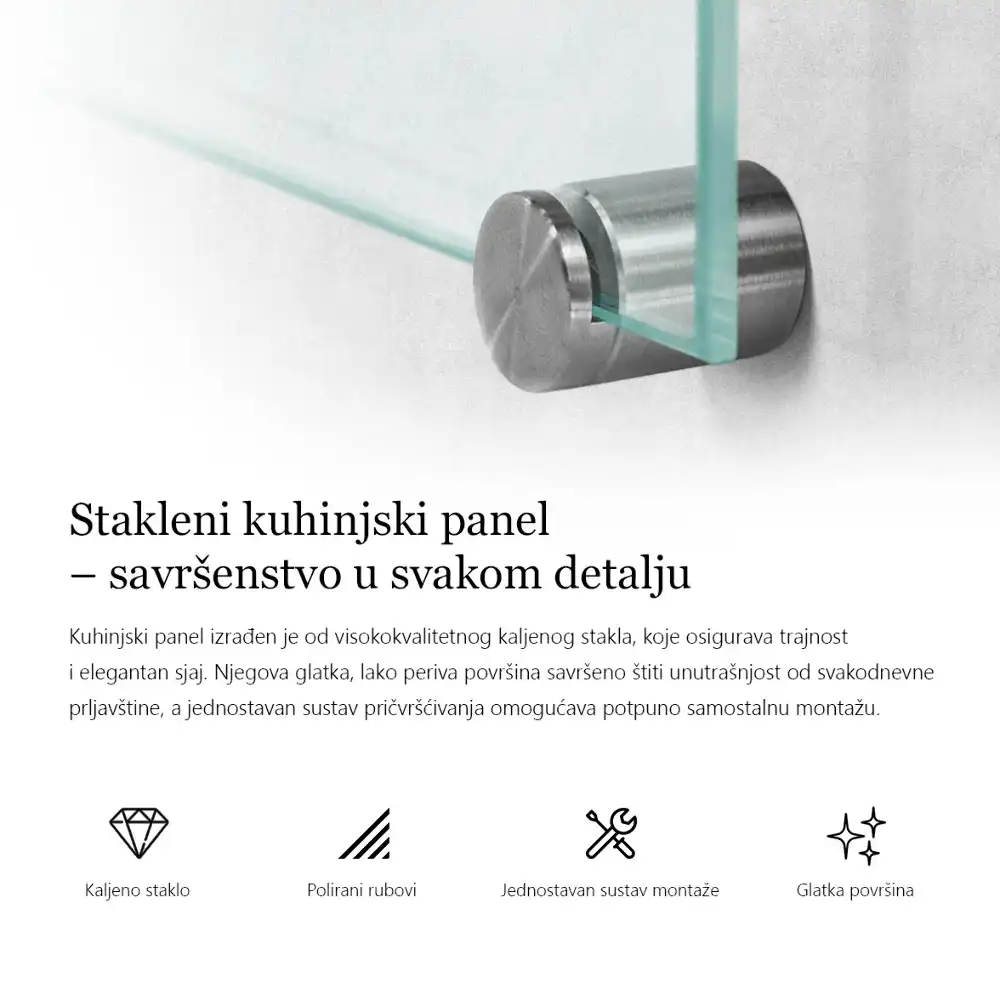 Transparentní kuchyňský panel