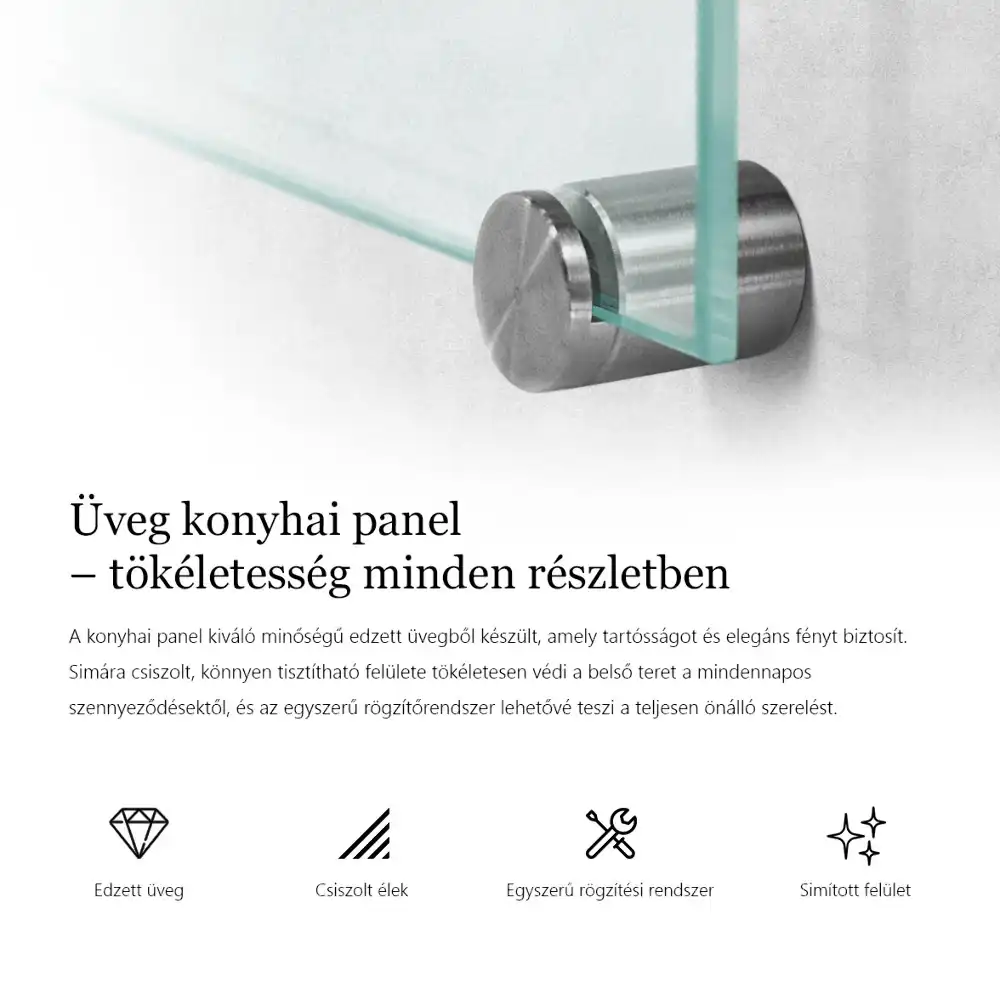 Transparentní kuchyňský panel