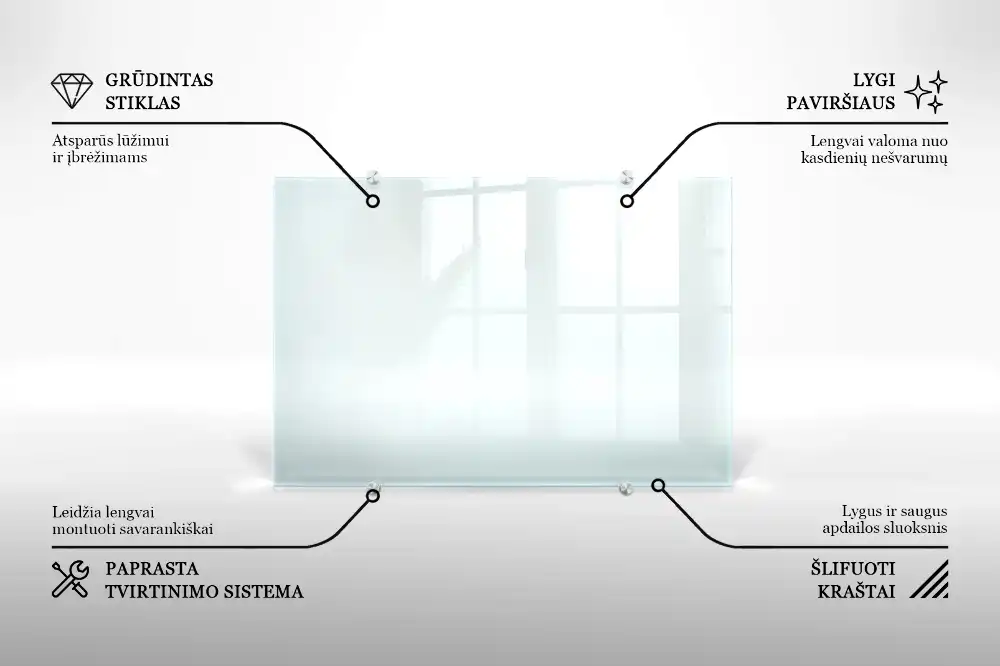 Transparentní kuchyňský panel