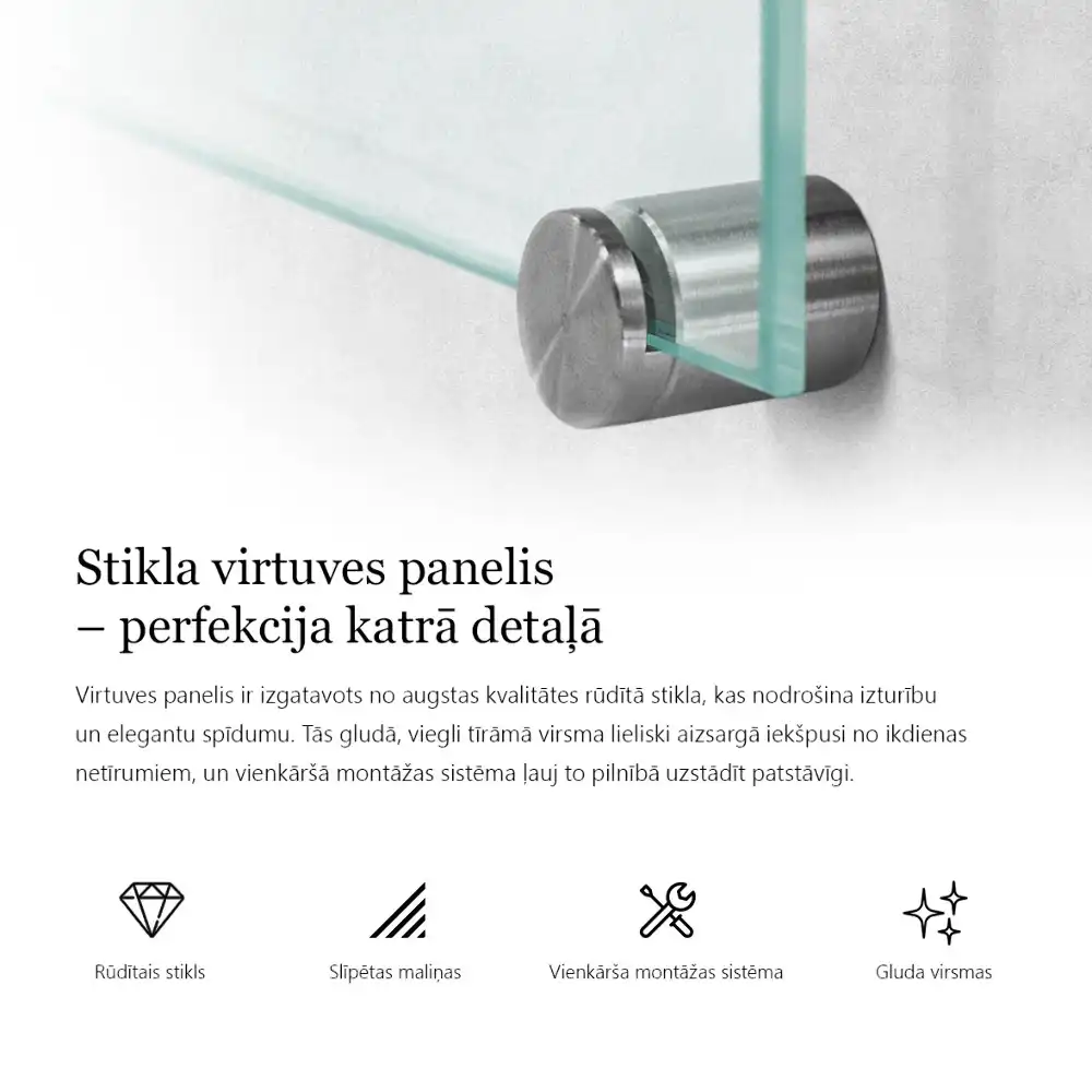 Transparentní kuchyňský panel