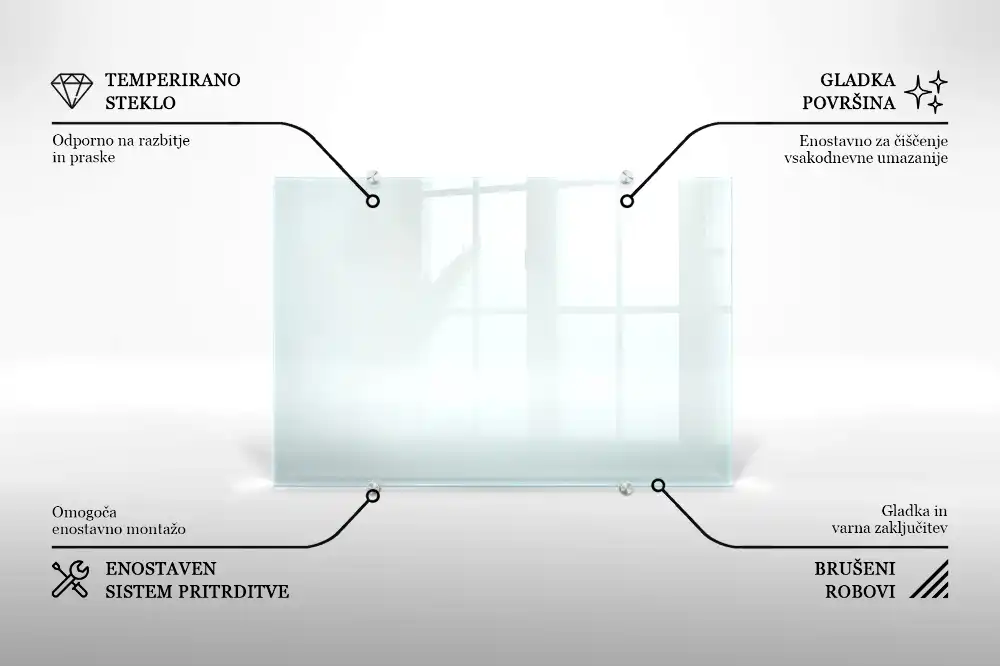 Transparentní kuchyňský panel