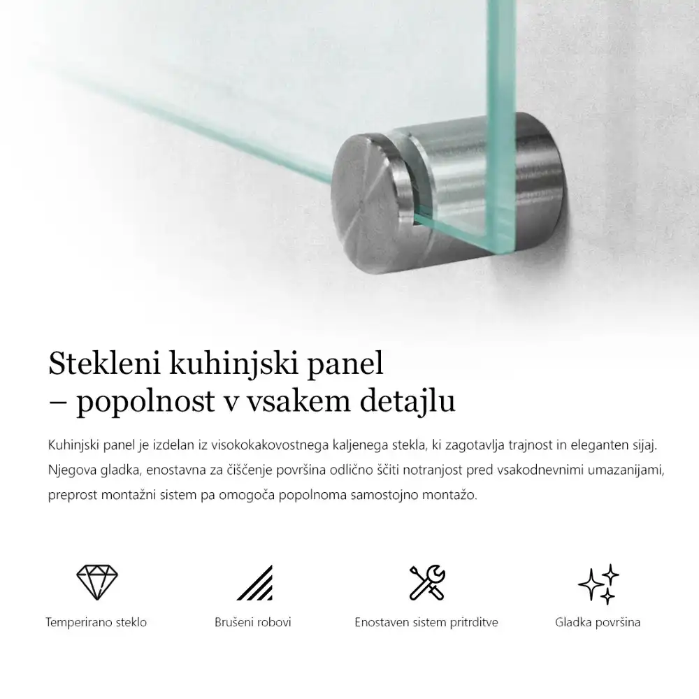 Transparentní kuchyňský panel