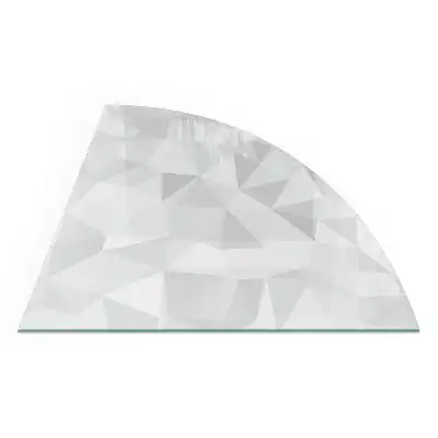 Sklo před kamna ve tvaru čtvrtkruhu abstraktní design ve formách