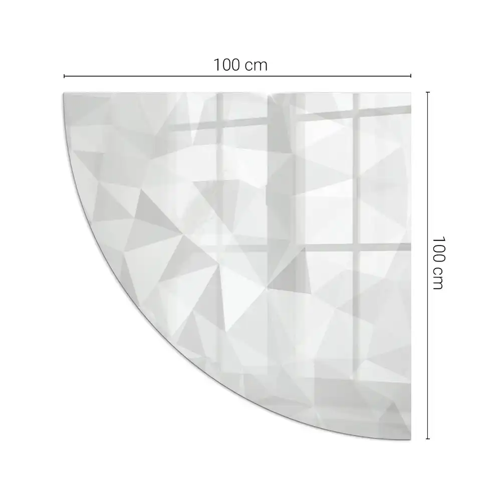 Sklo před kamna ve tvaru čtvrtkruhu abstraktní design ve formách