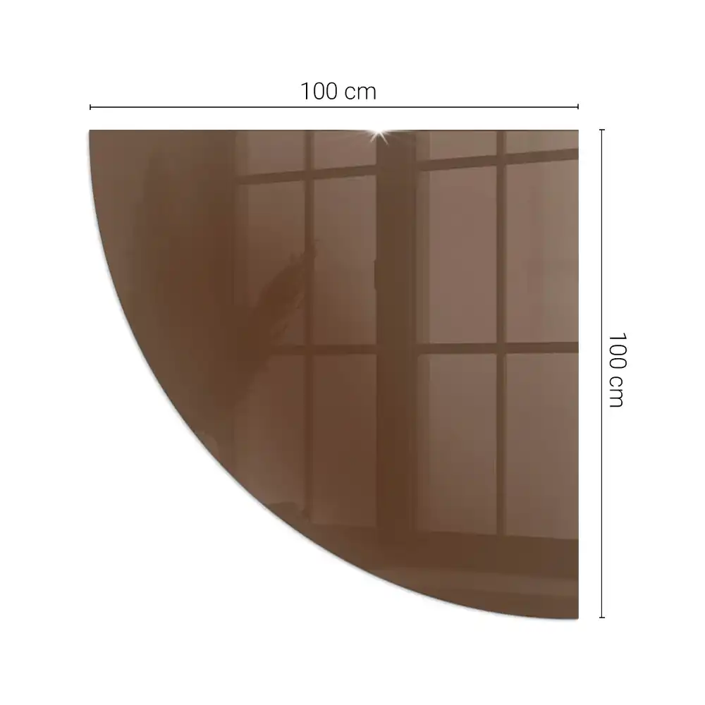 Skleněná podložka před kamna čtvrtkruh hnědá