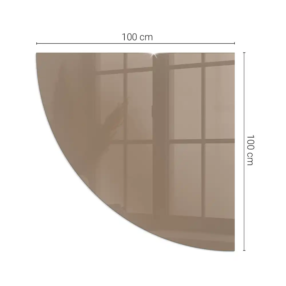 Sklo před kamna ve tvaru čtvrtkruhu hnědá barva