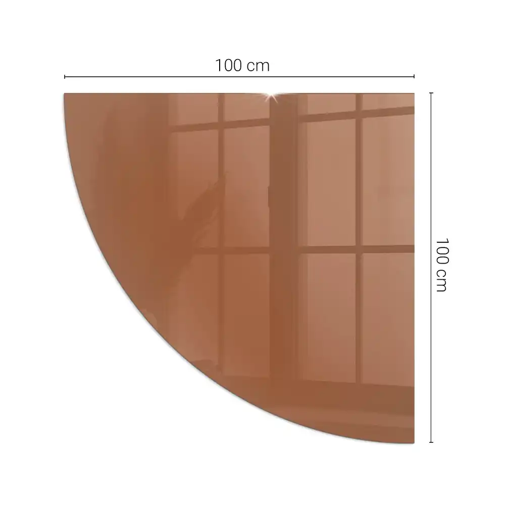 Sklo před kamna ve tvaru čtvrtkruhu hnědá barva