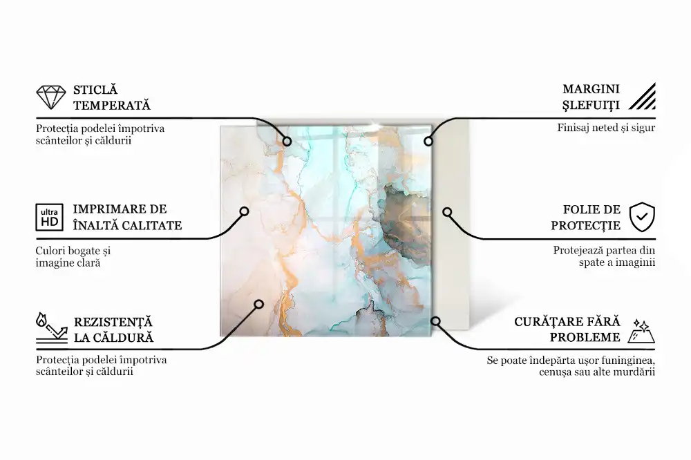 Šestihranná skla pod kamna vzor inspirovaný kamenem