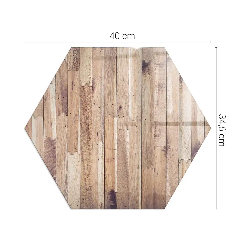 Šestihranná skla pod krbová kamna dřevěný geometrický styl
