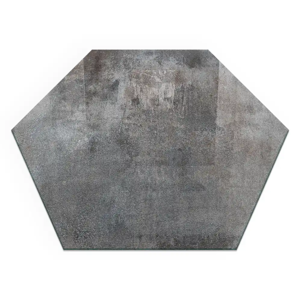 Šestihranná skleněná podložka pod kamna s motivem přírodní textury