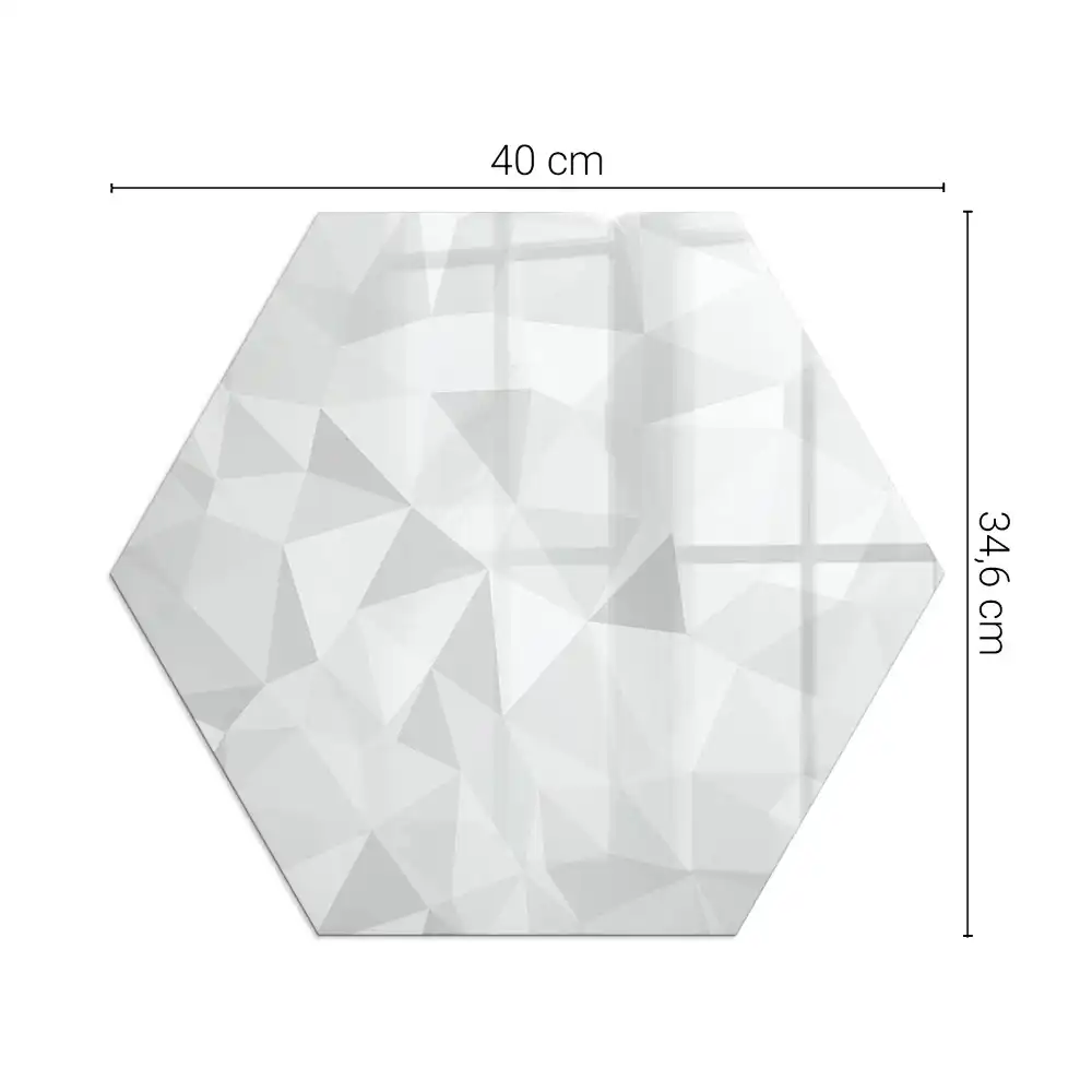 Šestihranná skla pod krbová kamna moderní geometrický motiv