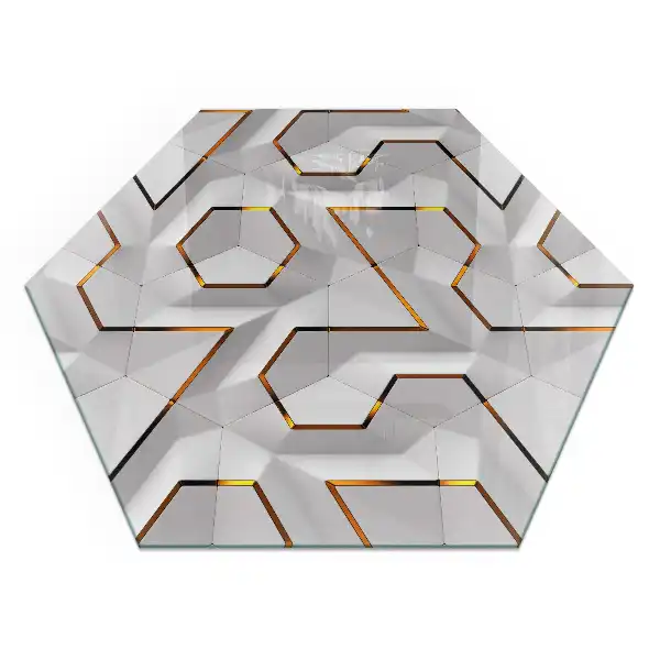 Šestihranná skla pod kamna trojrozměrný geometrický motiv