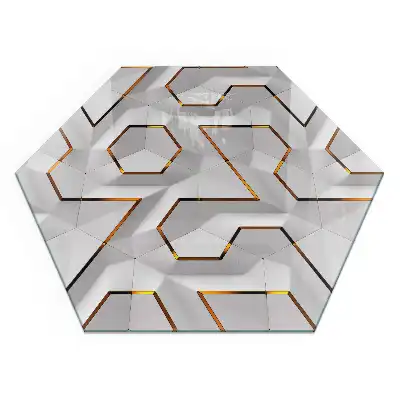 Šestihranná skla pod kamna trojrozměrný geometrický motiv