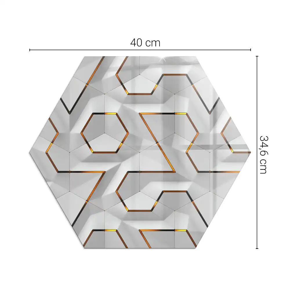 Šestihranná skla pod kamna trojrozměrný geometrický motiv