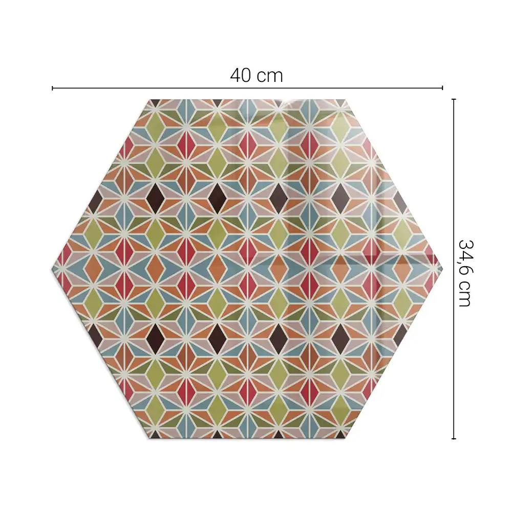 Šestihranná skla pod kamna geometrické mřížky ve tvarech