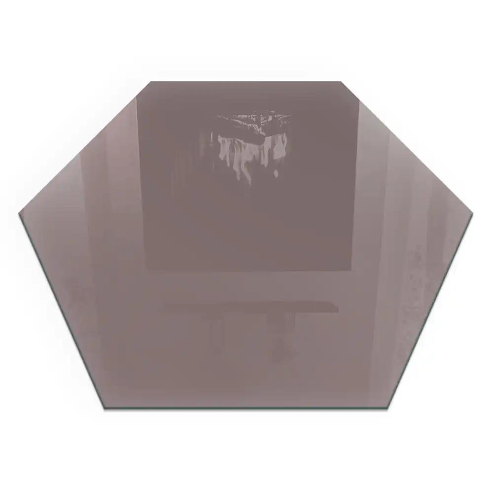 Šestihranná skleněná podložka pod kamna v béžové barvě