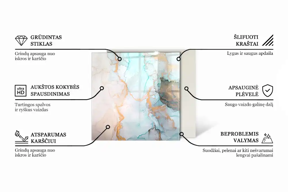 Šestihranná skleněná podložka pod kamna v šedozelené barvě