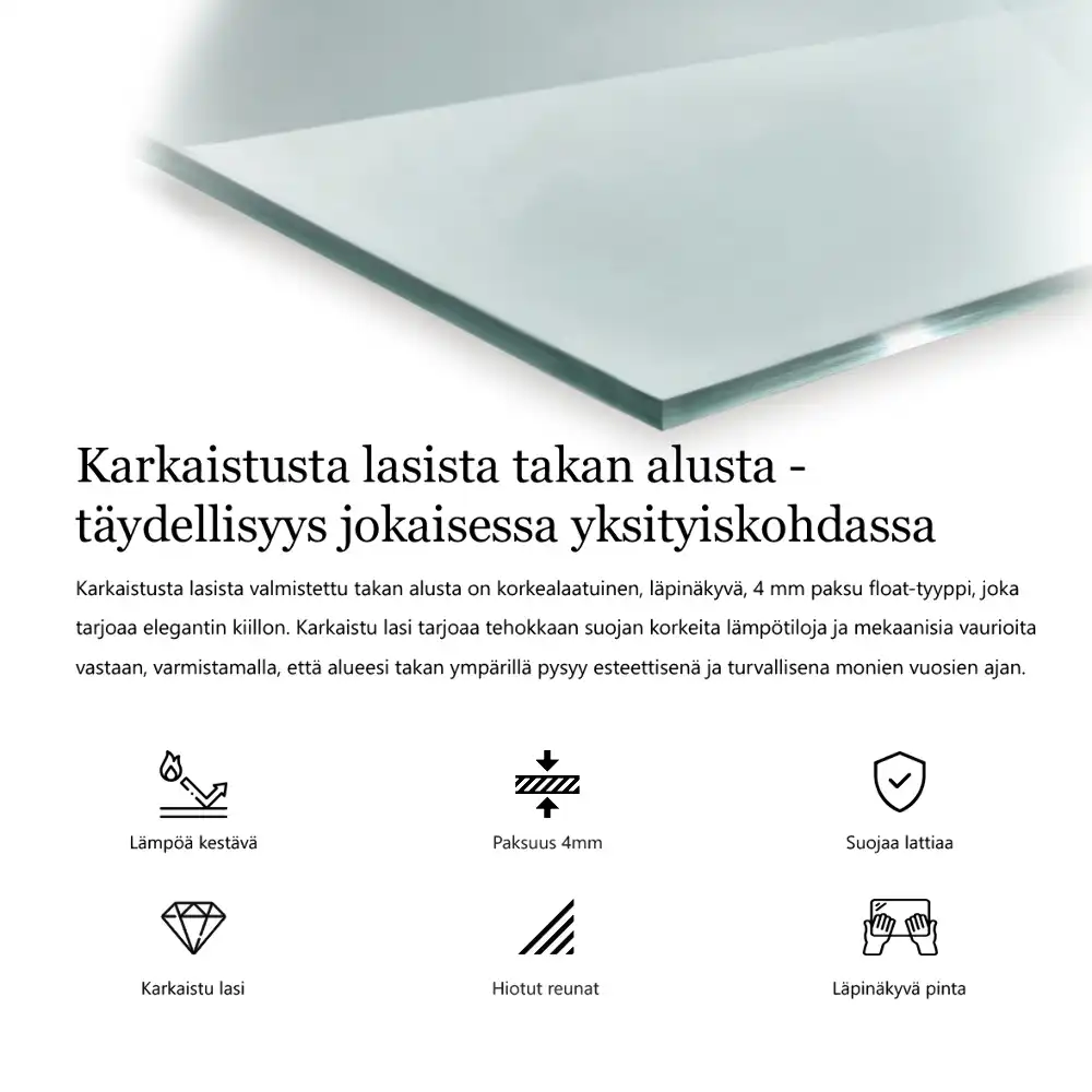 Šestiúhelníková podložka pod krbová kamna z čirého skla