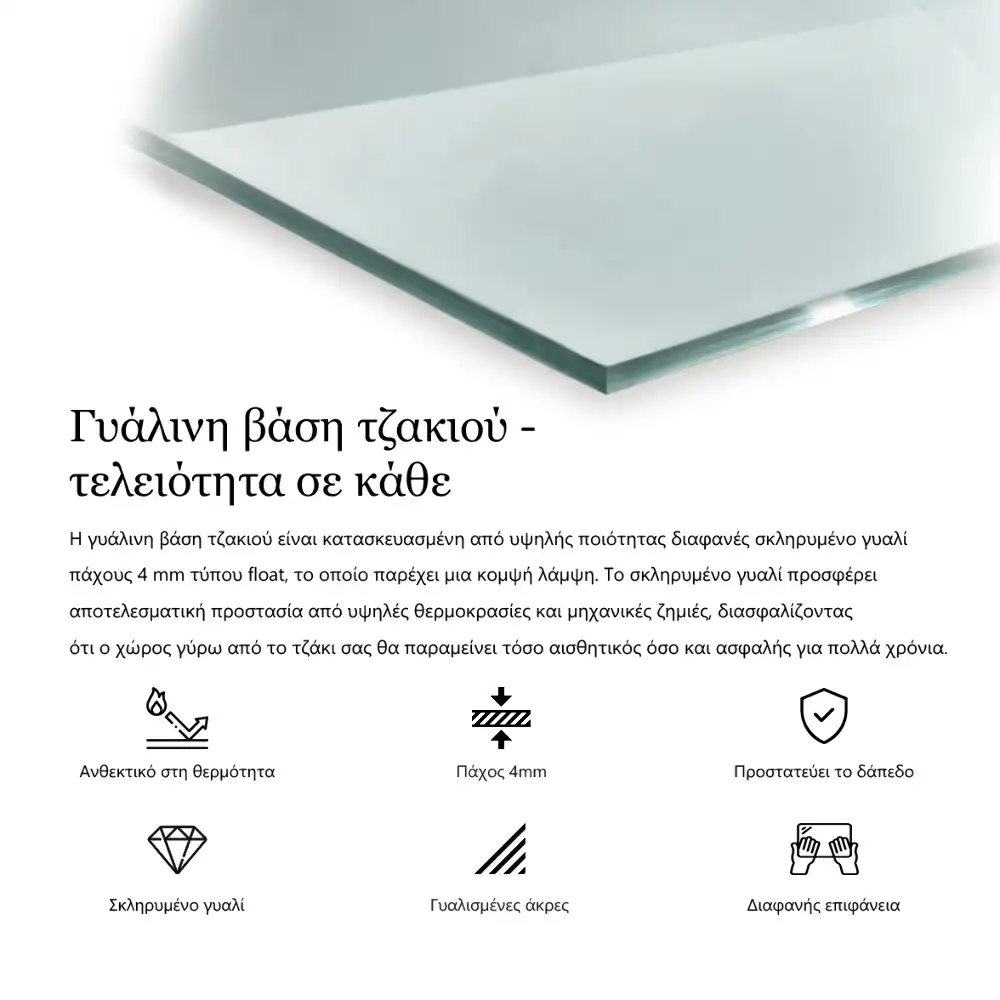 Šestiúhelníková podložka pod krbová kamna z čirého skla