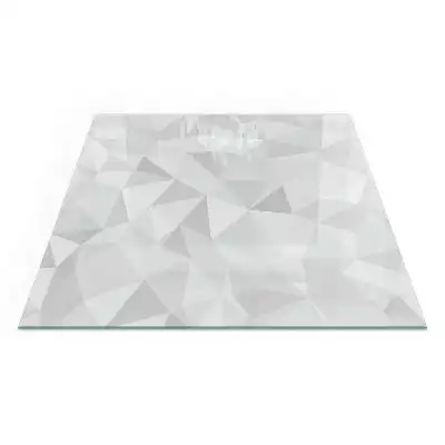 Čtvercové sklo pod krb s abstraktním geometrickým vzorem