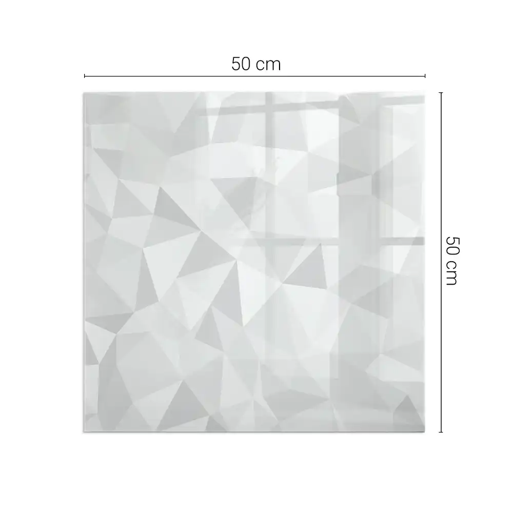 Čtvercové sklo pod krb s abstraktním geometrickým vzorem
