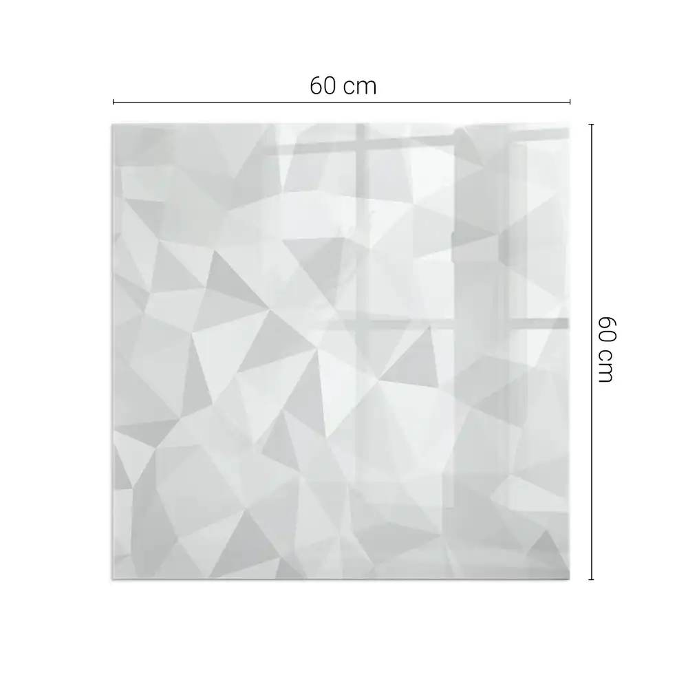 Čtvercové sklo pod krb s abstraktním geometrickým vzorem