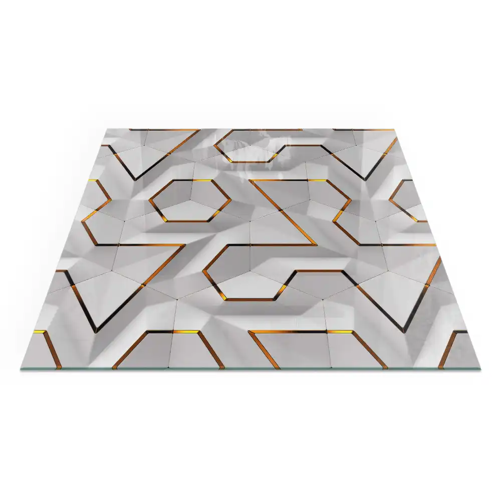 Čtvercové sklo před kamna 3D geometrický vzor