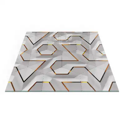 Čtvercové sklo před kamna 3D geometrický vzor