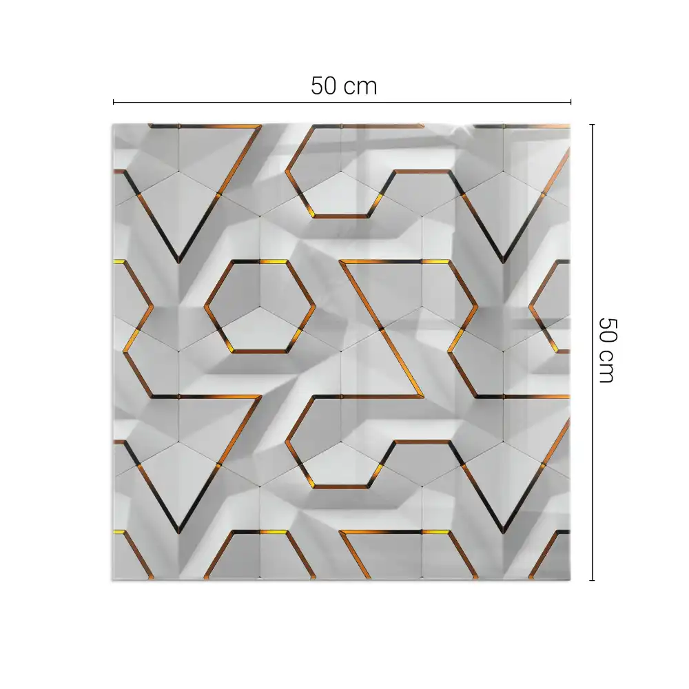 Čtvercové sklo před kamna 3D geometrický vzor