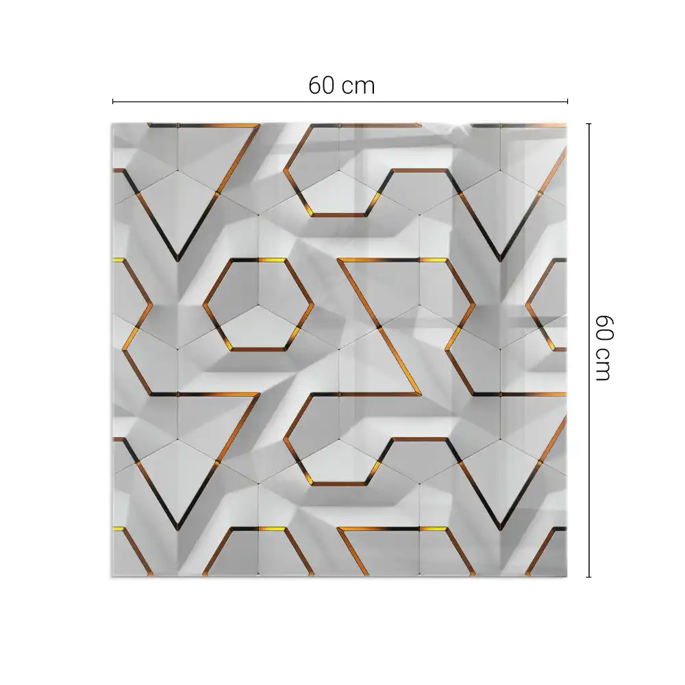 Čtvercové sklo před kamna 3D geometrický vzor