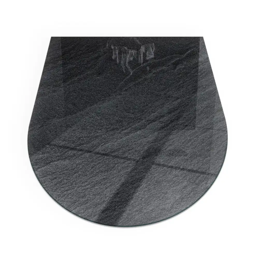 Půloválné sklo před krbovou vložku motiv přírodního kamene