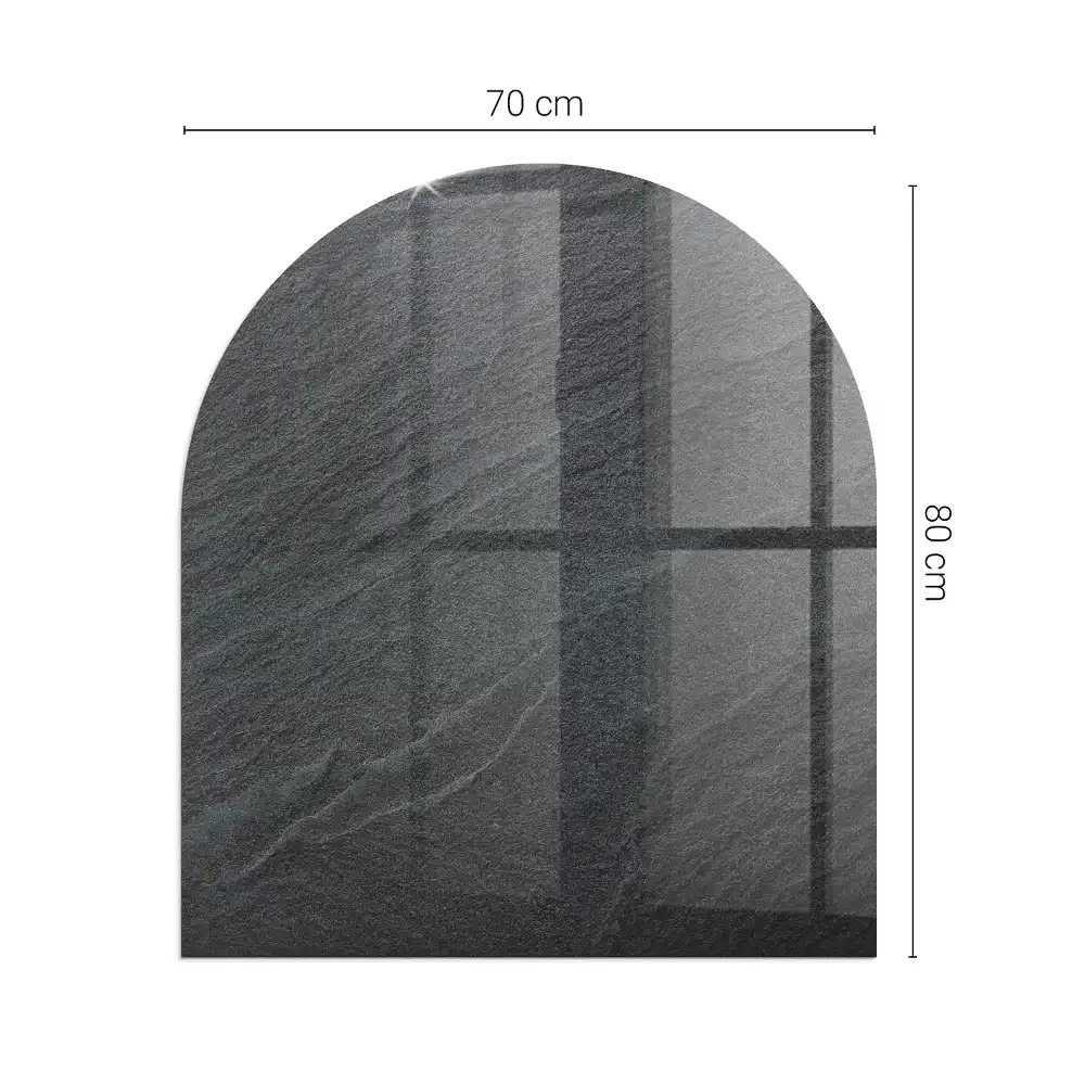 Půloválné sklo před krbovou vložku motiv přírodního kamene