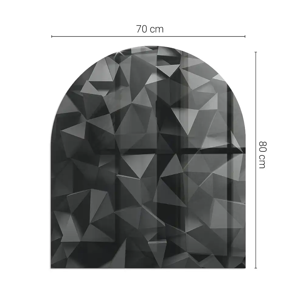 Půloválné sklo pod krb vícerozměrný geometrický systém