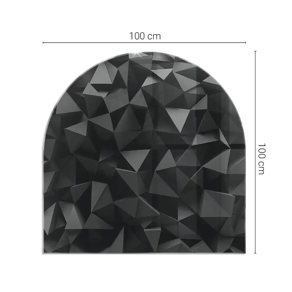 Půloválné sklo pod krb vícerozměrný geometrický systém