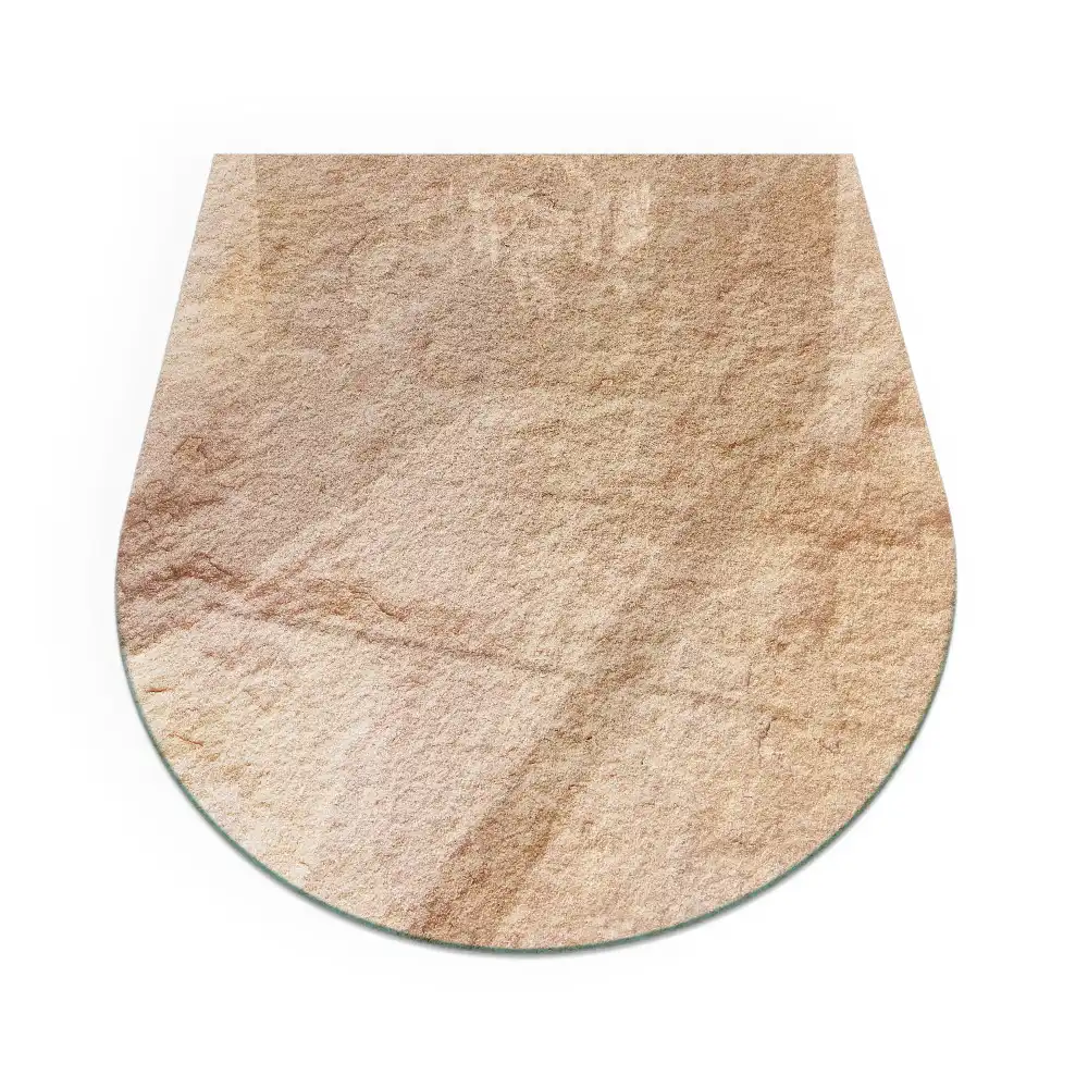 Půloválná nehořlavá podložka pod kamna se vzorem kamene