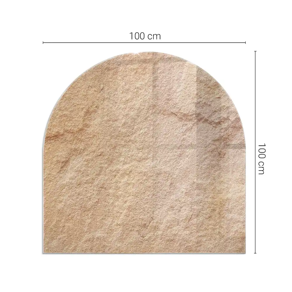 Půloválná nehořlavá podložka pod kamna se vzorem kamene