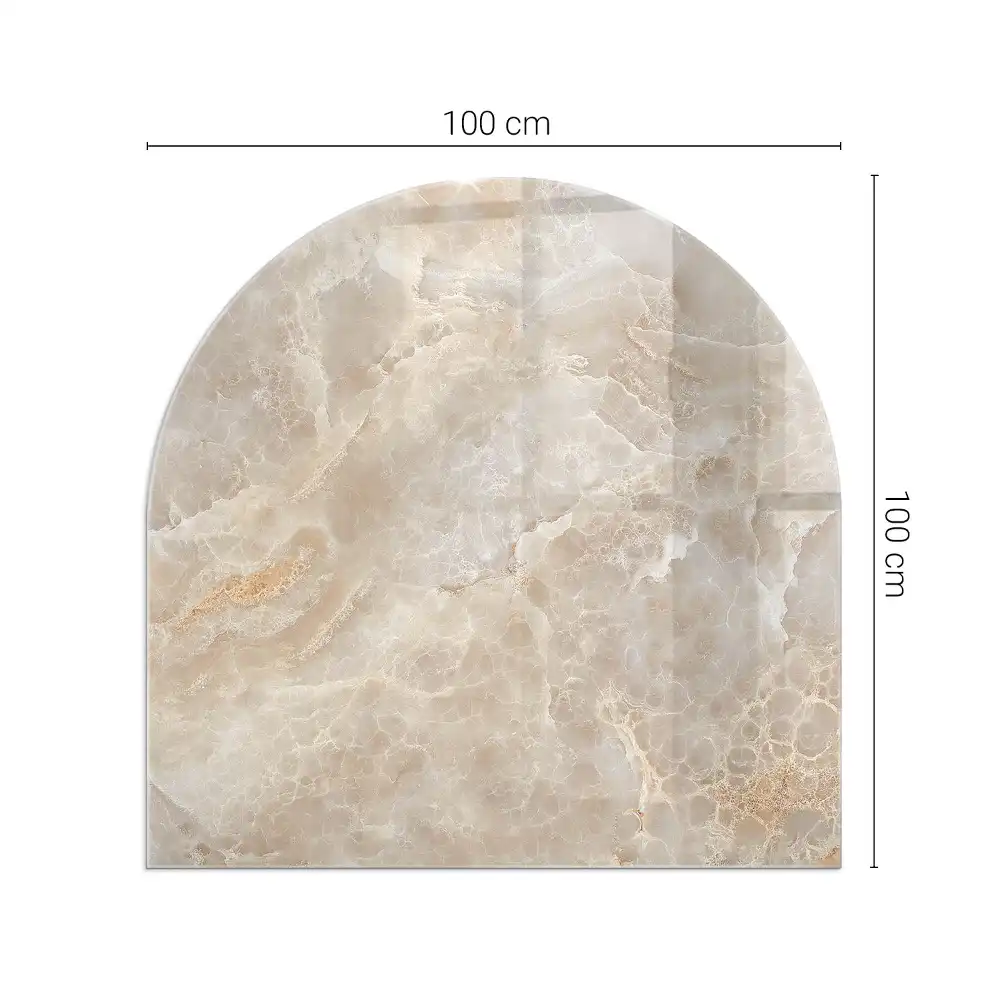 Půloválné sklo před kamna se vzorem přírodních minerálů