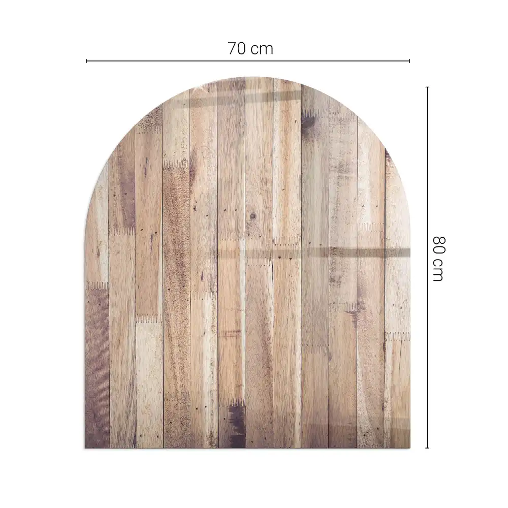 Půloválná skleněná podložka pod krb v geometrickém stylu