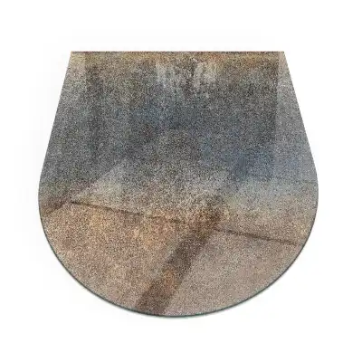Půloválné sklo pod krb abstraktní vzor s texturou