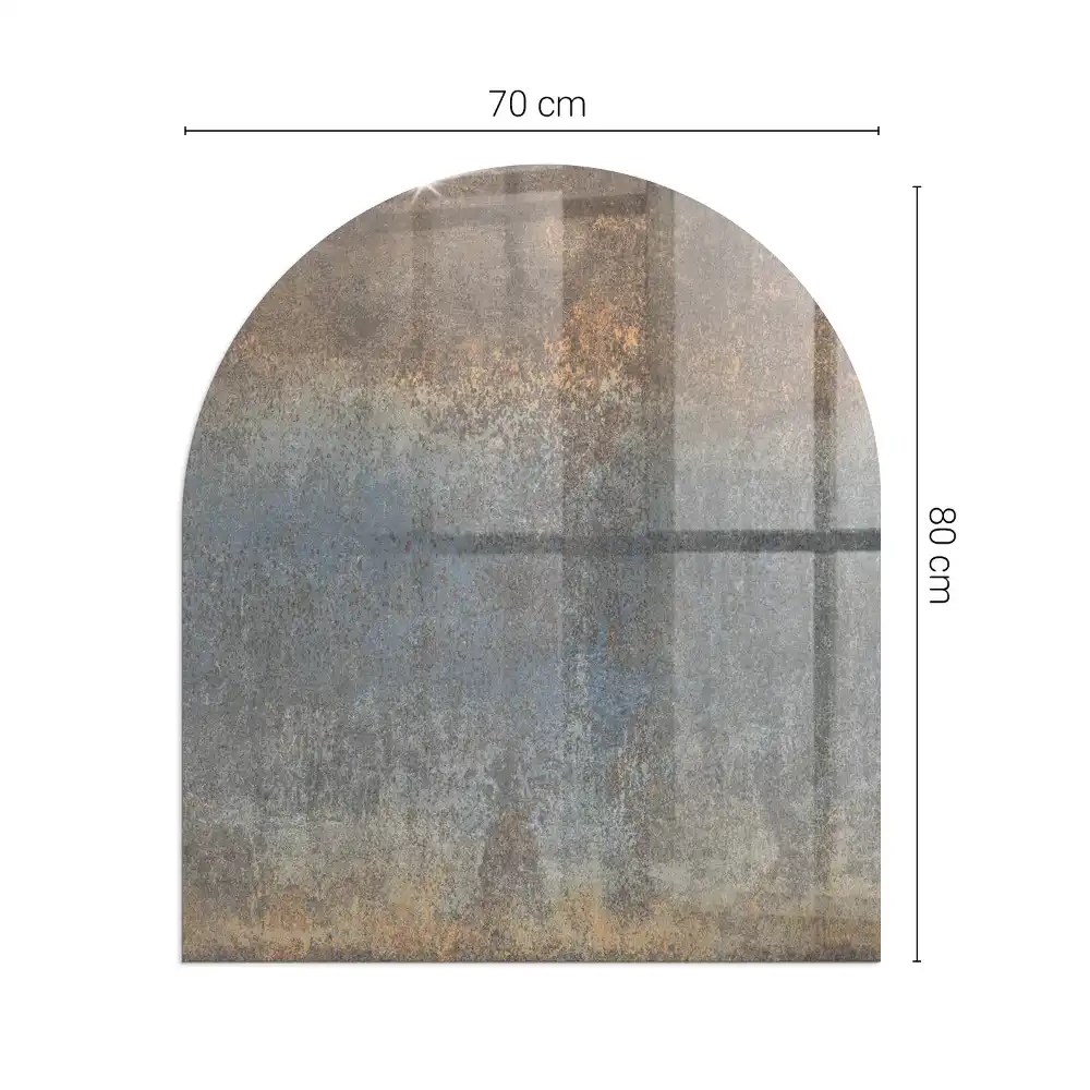 Půloválné sklo pod krb abstraktní vzor s texturou