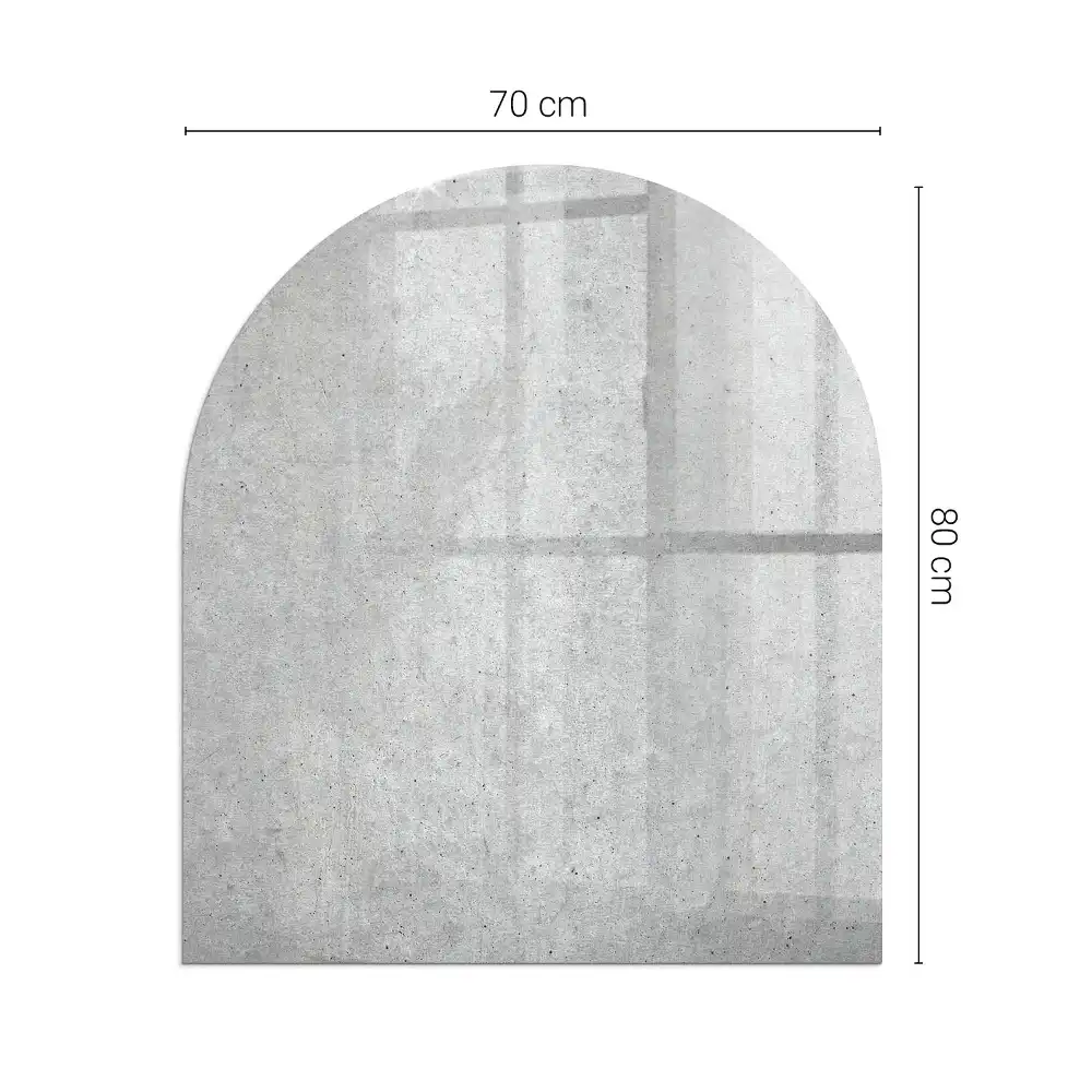 Půlovalná nehořlavá podložka pod kamna ze surového betonu