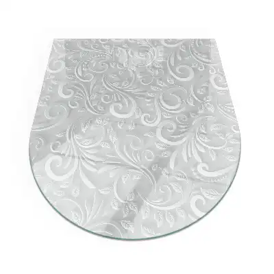 Půloválné sklo před kamna elegantní květinový vzor