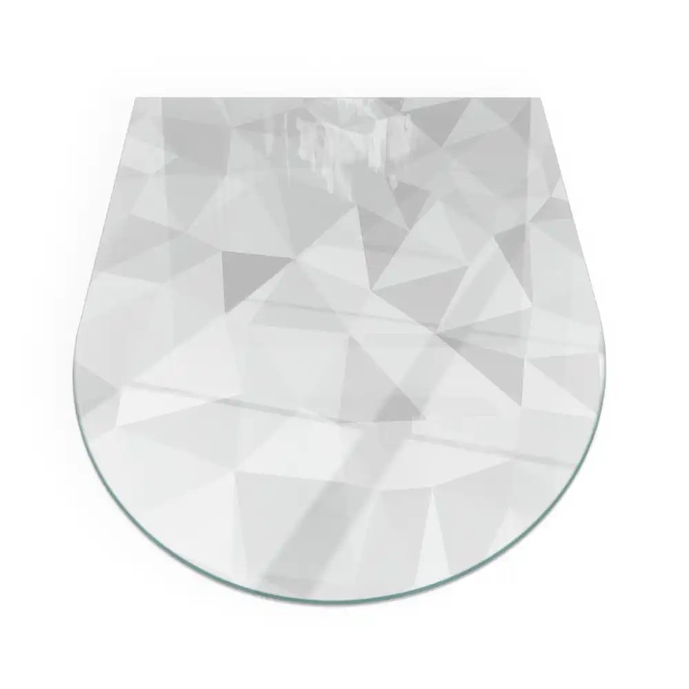 Půloválné sklo před krbovou vložku moderní geometrický motiv