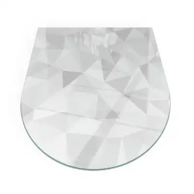 Půloválné sklo před krbovou vložku moderní geometrický motiv