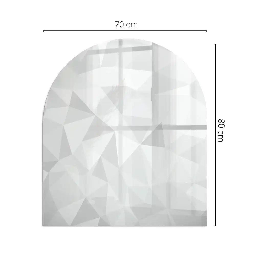 Půloválné sklo před krbovou vložku moderní geometrický motiv