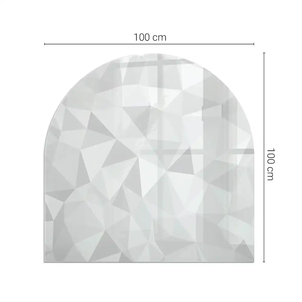 Půloválné sklo před krbovou vložku moderní geometrický motiv
